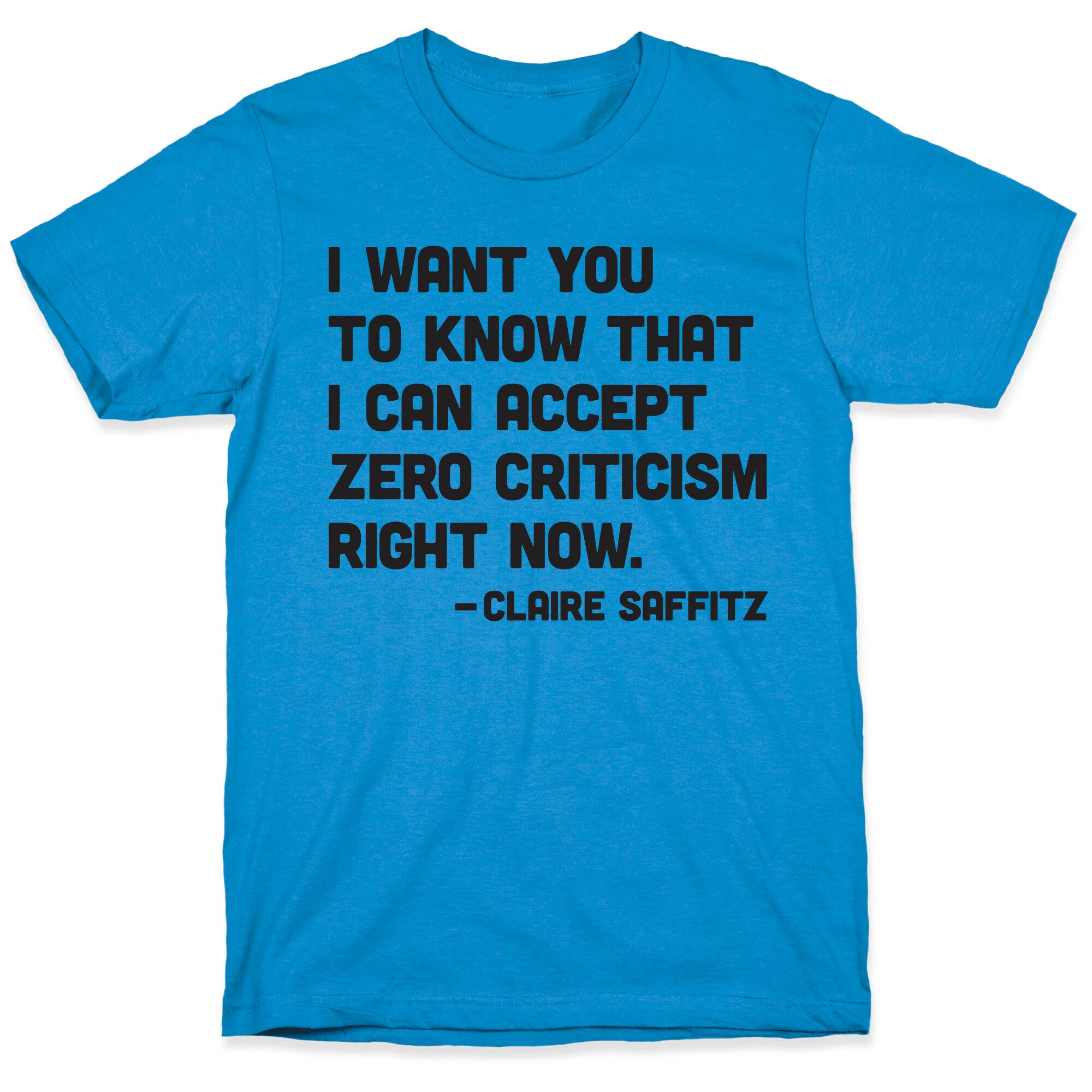I Want You To Know I Can Accept Zero Criticism Right Now (Claire Saffitz) T-Shirt